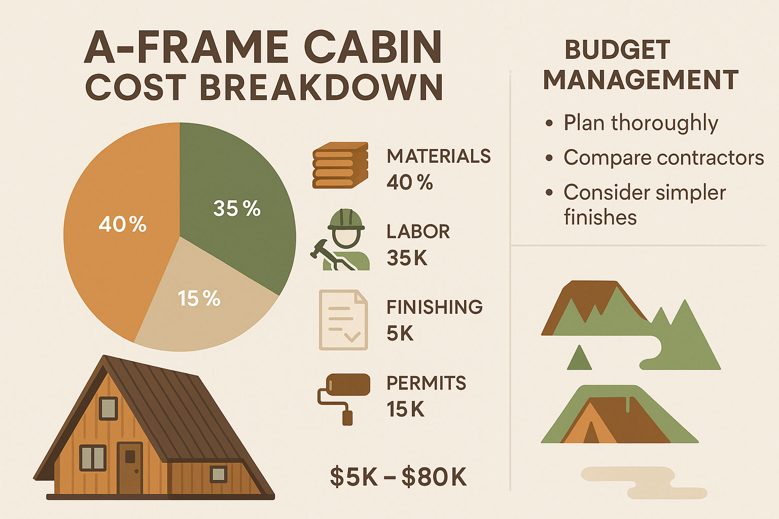 Costurile implicate și bugetul necesar pentru construcția unei cabane A-frame.