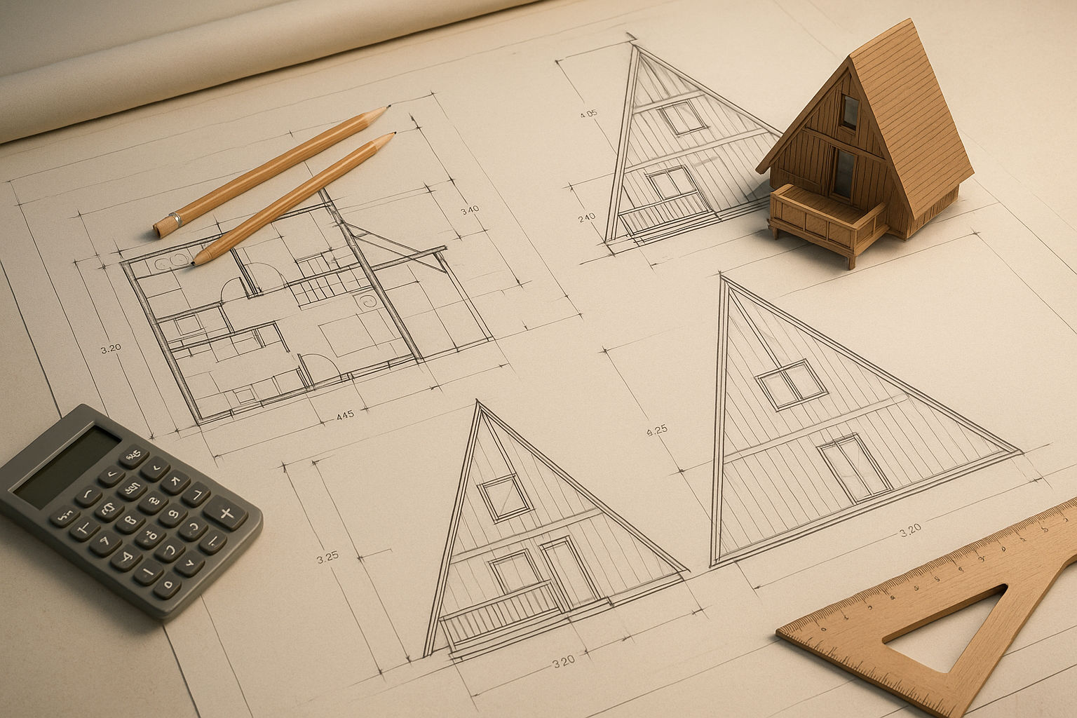 Planificarea proiectului cabanei tip A-frame